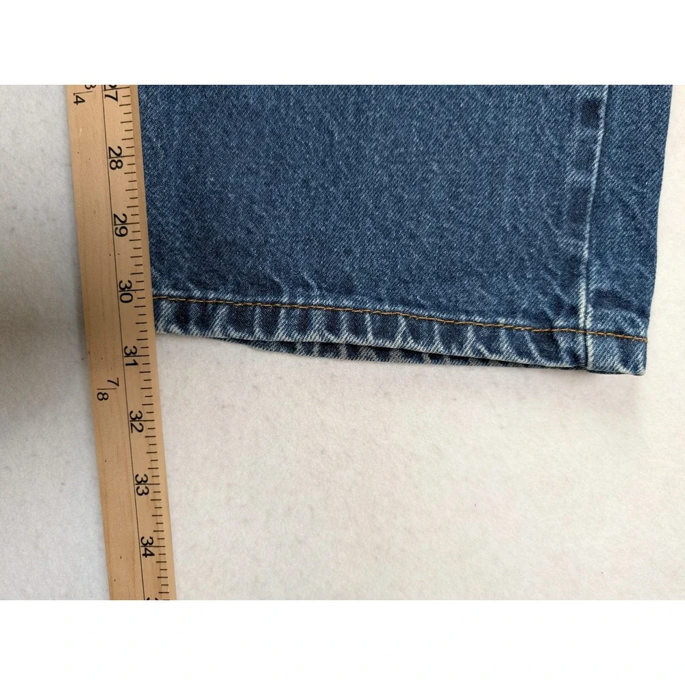 Levis 505 Mens Jeans 38 x 32 Regular Fit Straight Leg Denim Blue